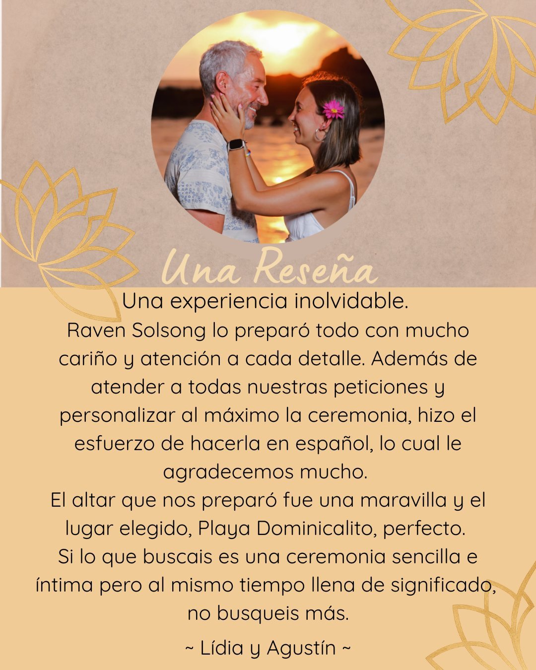 Testimonial from Agustin and Lidia