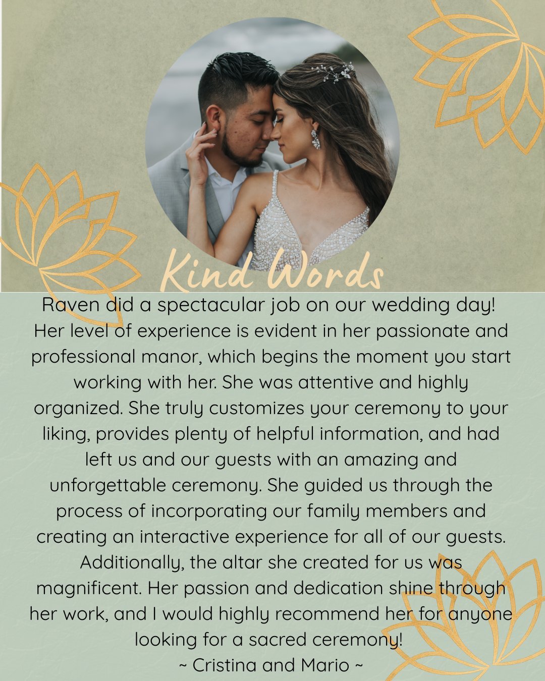 Testimonial from Cristina and Mario