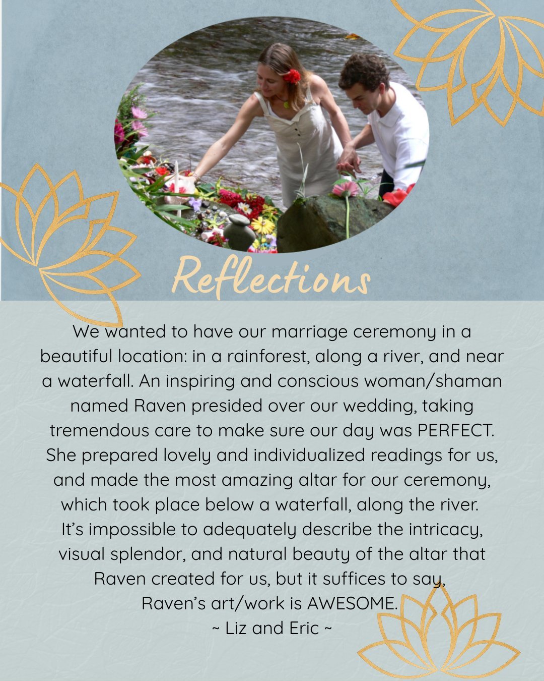Testimonial from Liz and Eric