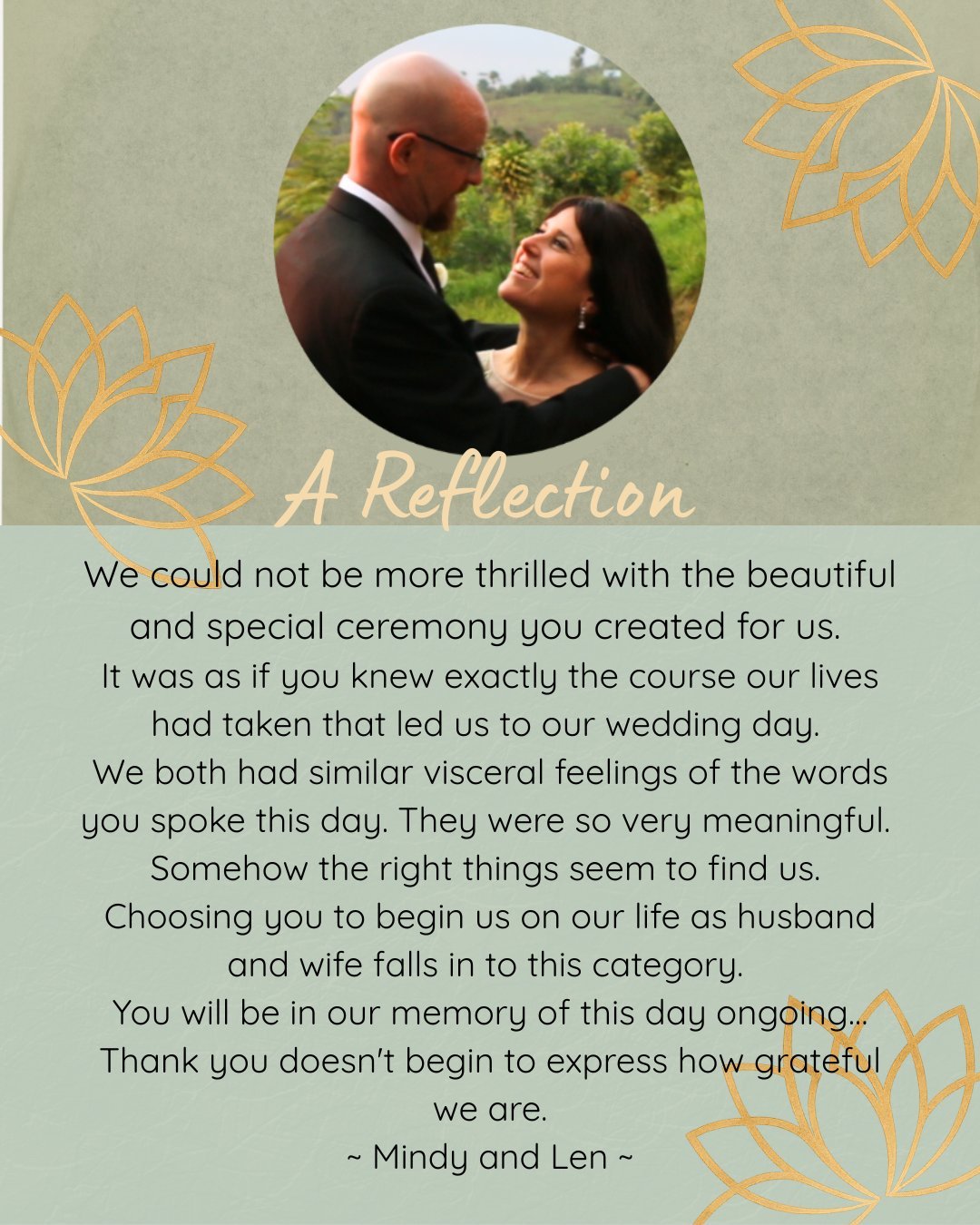 Testimonial from Mindy and Len